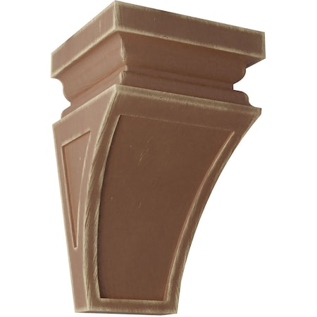 Ekena Millwork 5"W x 5 3/4"D x 10"H Medium Nevio Wood Vintage Decor Corbel, Weathered Brown CORWD05X05X10NEBR